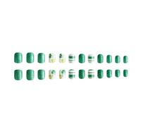 Press On Nails Shamrock Designs French Fake Nails Acrylic False Artificial Glues On Square False Acrylic Glues Nail For Women Clear