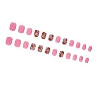 Press On Nails Short Almond Fake French Full Covers Acrylic False Valentine Designs Fake Women Girls Valentine Press On Nail