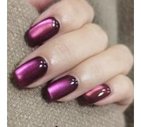 Press On Nails Short - Ombre Fake Nails, Square Glue on Nails, Reusable Stick on Nail, Gifts for Women Girls