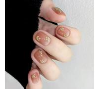 Press On Nails Short Square False Glitters Butterfly And Floral Designs Decoration For Romance Look 24pcs Artificial Nail