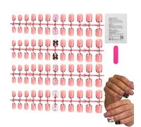 Press On Nails Square 96 Pieces Artificial Stick On Fake Fingernail | Press On Fake Nails for Wife Mother Girlfriend Girls Friends Her