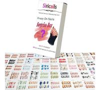 Press On Nails Surprise Box, Mystery Pack with Various Options, Patterns and Nail Types, Reusable, 30 Nail Set with Storage Box, Mini File, Manicure Stick, Prep Pad, Nails