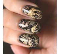 Press On Nails Vintage Jurassic Dinosaur False With Easy Application And Removal For Fashion Enthusiasts Easy Apply And Remove False Nail
