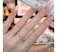 Press on Nails with 3D Floral Bow Swan Rhinestone Embellishments, Cat Eye Design, False Nail Tips, 30 Pcs (Z569)