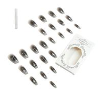 Press on the nails, black colour gradients with star, artificial nails, black colour gradients, full covers for sticking on nails, artificial nails for women