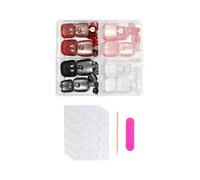 Press On Toenail Cats Eye Fake Toenails Short Square False Nails With Design Full Covers Acrylic Stick On Toenail 96Pcs French Tips Fake Toe Nail With Design