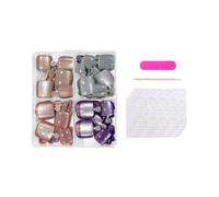 Press On Toenails Cats Eye Glues Toe Nails 96Pcs Glossy Reusable UVS Finish Fake Acrylic False Glues Nail For Women French Tip
