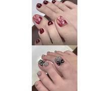 Press On Toenails Short Square Fake Toe Nails Full Covers Glossy Acrylic Toenails Glitters Press On Toenails For Womens
