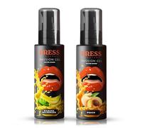 Press Pleasure Banana Milkshake & Peach Bundle - Edible & Silky Smooth Flavoured Adult Lube - Toy-Compatible, Travel-Friendly, Vegan (200ml)