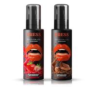 Press Pleasure Strawberry Milkshake & Chocolate Milkshake Bundle - Edible & Silky Smooth Flavoured Adult Lube - Toy-Compatible, Travel-Friendly, Vegan (200ml)