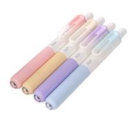 Press Retractable Pens - 4 Pack Fat Writing Pens | 0.5mm Fine Point Ballpoint Pen | Smooth Ink Stationery For Kids Adults, Comfortable Grip Journaling Supplies For School Office Sketching Work