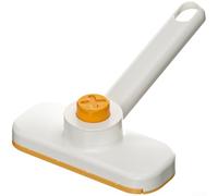 Press Rotate Mop Brush with Quick Release Mechanism for Floor Glass Bathroom Wall Desk Cleaning, 360 Degree Swivel Handle for Tight Corners (Yellow)