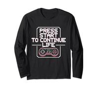 Press Start to Continue Life for Retro Gamer Long Sleeve T-Shirt
