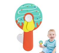 Press Style Mini Fan - Manual Air Pusher, Small Cooling Accessory for Hot Weather, Comfortable Grip Wind Generator | Convenient Battery Respirator, Travel Friendly Fresh Air Dispenser, Quiet