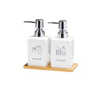 Press Styles Dispensing Bottle Ceramic Materials NonSpill for Bathroom Countertop Vanitys Essential Storage Friendly Travel Sized Liquid Container
