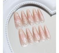 Press the cat's eye to the nail. French tip glued on fake nail claws