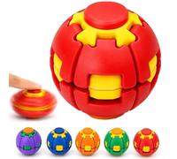 Press-to-Spin Stress Relief Fidget Ball, 360° Auto Rotate & Transforming Rotating Spinner, 3D Printed Sensory Desk Toy, Portable Anxiety Relief Hand Toy for Focus Office Home Travel (#02)