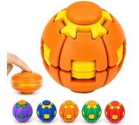 Press-to-Spin Stress Relief Fidget Ball, 360° Auto Rotate & Transforming Rotating Spinner, 3D Printed Sensory Desk Toy, Portable Anxiety Relief Hand Toy for Focus Office Home Travel (#01)