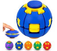 Press-to-Spin Stress Relief Fidget Ball, 360° Auto Rotate & Transforming Rotating Spinner, 3D Printed Sensory Desk Toy, Portable Anxiety Relief Hand Toy for Focus Office Home Travel (#03)