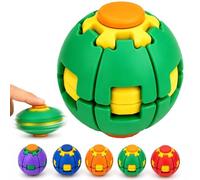 Press-to-Spin Stress Relief Fidget Ball, 360° Auto Rotate & Transforming Rotating Spinner, 3D Printed Sensory Desk Toy, Portable Anxiety Relief Hand Toy for Focus Office Home Travel (#04)
