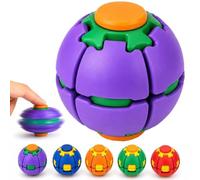 Press-to-Spin Stress Relief Fidget Ball, 360° Auto Rotate & Transforming Rotating Spinner, 3D Printed Sensory Desk Toy, Portable Anxiety Relief Hand Toy for Focus Office Home Travel (#05)