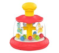 Press Toy, ABS, 6 in x 5.2 in x 5.2 in, 163 g, Push & Spin Musical Merry-Go-Round for 0-3 Years, Sensory Soothing Toy for