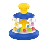 Press Toy, ABS, 6 in x 5.2 in x 5.2 in, 163 g, Push & Spin Musical Merry-Go-Round for 0-3 Years, Sensory Soothing Toy for