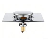 Press Type Floor Drain Core With 360 Degree Sealing For And Pest Isolation, Thickened Copper Construction For Rust Proof Performance In Bathroom And Kitchen Sinks, Chrome Plated Silver Finish(B)