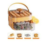 Press-Type Ice Box with Lid & Bin Reusable Freezer Maker Mold Easy Release for Coffee Drinks Juices Household Mold