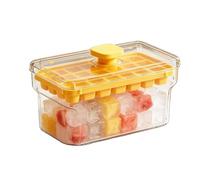 Press Type Ice Cube Tray, Freezer, Food Grade Cube Mold, Stackable Storage Container with Lid, Easy Release Reusable Ice Maker, Kitchen Accessories, Beverage Cooling-O