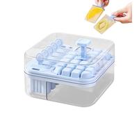 Press Type ICES Cube+Lolly Maker with Lid, 2-in-1 Ice Pop Moulds & ICES Cube Tray with Storage Container - Easy Release Silicone Ice Pop Molds for Kids DIY Fro-Zen Snacks, Home Bar Tool