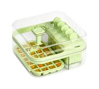 Press Type ICES Cube+Lolly Maker with Lid, 2-in-1 Ice Pop Moulds & ICES Cube Tray with Storage Container - Easy Release Silicone Ice Pop Molds for Kids DIY Fro-Zen Snacks, Home Bar Tool