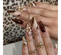 Press Type Nails Winter Pattern French Type Durability ABS Easy Application For Weddings And Professional Event Comfortable Wearable Artificial Nail