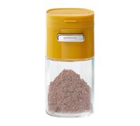 Press Type Seasoning Jars, Quantitative Jars, Glass Sugar Dispenser, Household MSG Salt Pot, Kitchen Salt Pig, Control Metering Multifunctional Seasoning, Containers, 6x6.9x12.5cm, Yellow