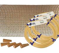 Pressed Cane Webbing Kit 1/2" Fine Open Mesh with splines, Wedges and Instructions