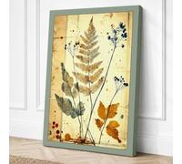 Pressed Fern and Blooms Canvas Wall Art Print 18x12 Inch | Ready to Hang, Gallery Wrapped, Fade-Resistant Inks, Securely Packaged, UK Made