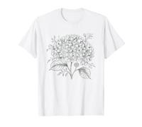 Pressed Flower Hydrangea Vintage Botanical Art Lover Flowers T-Shirt