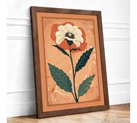 Pressed Flower Study Botanical Framed Wall Art Print A1 (84.1×59.4cm) Walnut, Wall Decor for Living Room, Bedroom, Office & Home, Ready to Hang, Art Gift