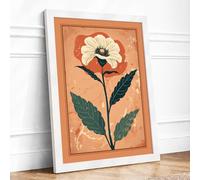 Pressed Flower Study Botanical Framed Wall Art Print A2 (59.4×42cm) White, Wall Decor for Living Room, Bedroom, Office & Home, Ready to Hang, Art Gift