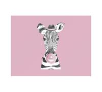 Pressed Flowers Bubblegum Zebra Chopping Board