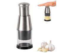 Pressed Garlic Chopper, 6.3 x 2.4in Multi Functional Manual Garlic Press and Masher Stainless Steel Hand Food Chopper for Home Kitchen