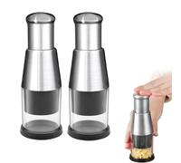 Pressed Garlic Chopper,Compact Dicer Food Chopper,Functional Manual Press,Stainless Steel Hand Food Press for Mincing Garlic,Easy to Squeeze Kitchen Food Gadget for Ginger Chili Onion Salad (2pcs)
