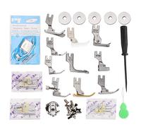Presser Foot Kit for Household Sewing Machine, Stainless Steel Presser Foot Set with Bobbin Case and Pins, Replacement Accessories for Flat Sewing Machines