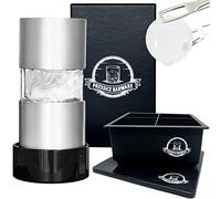 Pressice Barware Ice Ball Press - Effortlessly Make Giant Ice Balls - Includes Brushed Aluminum Ice Press and Ice Mold (Silver)