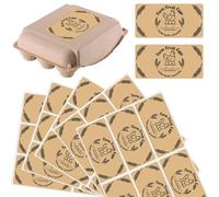 PRESSINART 10 Sheets 60Pcs Egg Date Labels Farm Fresh Egg Carton Stickers 4 x 2 Inch Rectangle Self Adhesive Packaging Handling Instruction Tags for Farmhouse Markets Produce Storage Organization