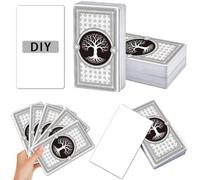 PRESSINART 100Pcs Tree of Life Blank Tarot Cards Bulk with Design on Back 2.71 x 4.72 Inch, DIY Playing Cards to Write On Make Your Own Oracle Deck for Tarot Practice Divination Reading Craft Kit