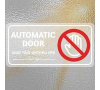 PRESSINART 10Pcs Automatic Door Sticker 4 x 2 Inch Car Warning Decal Do Not Touch Driver Will Open Removable Vehicle Security Signs Self Adhesive Waterproof PVC Vinyl Stickers for Taxi Truck Windows
