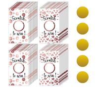 PRESSINART 120Pcs Scratch Off Cards Stickers 3.7 x 2.1 Inch Polka Dot Heart Design, Scratch to Win Cards Blank Gift Certificates DIY Coupons for Bridal Shower Birthday Party Supply Restaurant Business