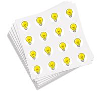 PRESSINART 128Pcs Lightbulb Stickers Small Mini Planner Sticker 0.98 Inch Yellow Light Bulb Plastic Waterproof Self Adhesive Decal for Paper Scrapbooking Schedule Party Marking Organization DIY Craft