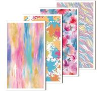 PRESSINART 20 Sheets 4 Styles Flower Clay Transfer Paper for Jewelry Making 4.72 x 2.76 Inch Colorful Abstract Design Craft Supplies, Polymer Clay Transfers for Earring Pottery Ceramic Art Decoration